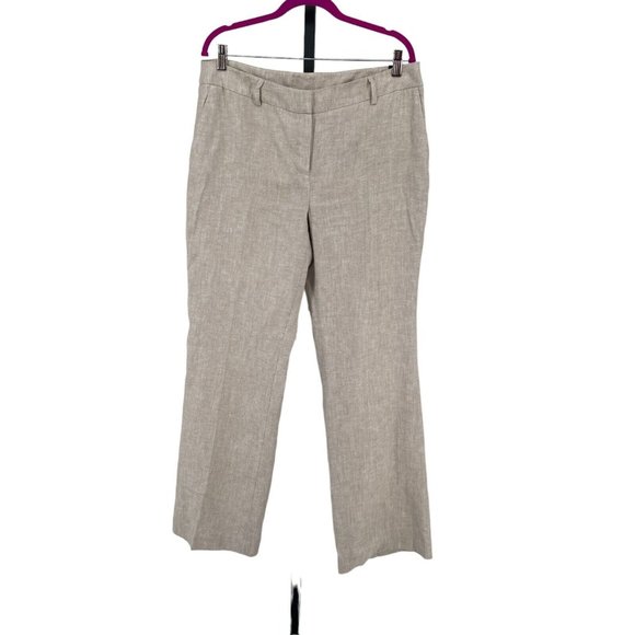 NWT Jones New York Wide Leg Linen Womens Pants sz 12 Gray Lagenlook Mid Rise - Picture 2 of 9